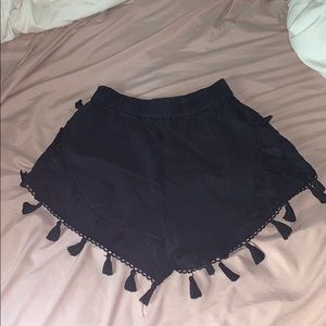 H&M Conscious Black Tassle Shorts